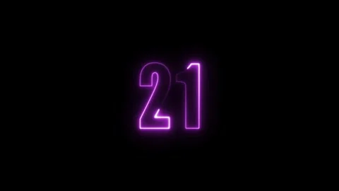 Abstract glowing neon text number countdown icon. Glowing sign on black bac.. Stock Footage 310967649