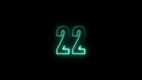 Abstract glowing neon text number countdown icon. Glowing sign on black bac.. Stock Footage 310967654