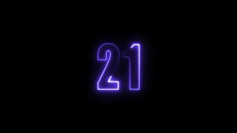 Abstract glowing neon text number countdown icon. Glowing sign on black bac.. Stock Footage 310967658