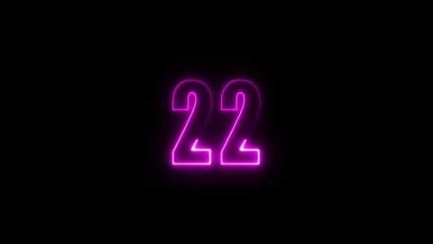 Abstract glowing neon text number countdown icon. Glowing sign on black bac.. Stock Footage 310967662