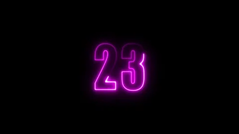 Abstract glowing neon text number countdown icon. Glowing sign on black bac.. Stock Footage 310967669