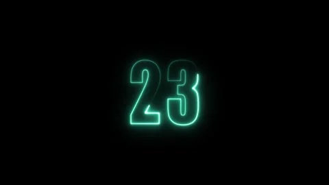 Abstract glowing neon text number countdown icon. Glowing sign on black bac.. Stock Footage 310967670
