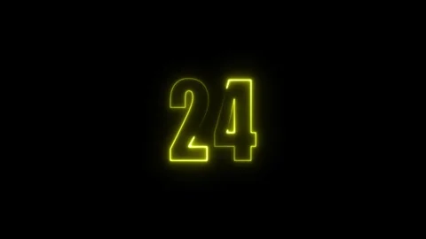 Abstract glowing neon text number countdown icon. Glowing sign on black bac.. Stock Footage 310967679