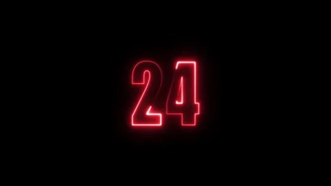Abstract glowing neon text number countdown icon. Glowing sign on black bac.. Stock Footage 310967680