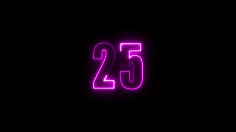 Abstract glowing neon text number countdown icon. Glowing sign on black bac.. Stock Footage 310967689