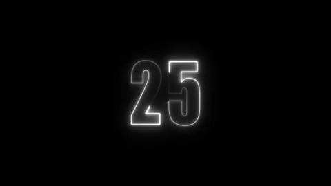 Abstract glowing neon text number countdown icon. Glowing sign on black bac.. Stock Footage 310967690