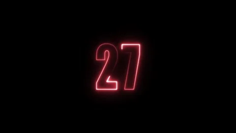 Abstract glowing neon text number countdown icon. Glowing sign on black bac.. Stock Footage 310967711