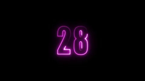 Abstract glowing neon text number countdown icon. Glowing sign on black bac.. Stock Footage 310967729