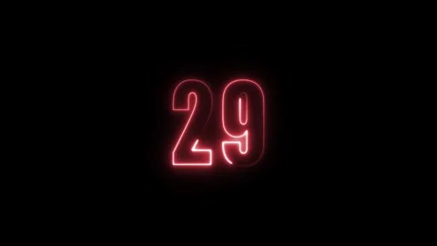 Abstract glowing neon text number countdown icon. Glowing sign on black bac.. Stock Footage 310967748