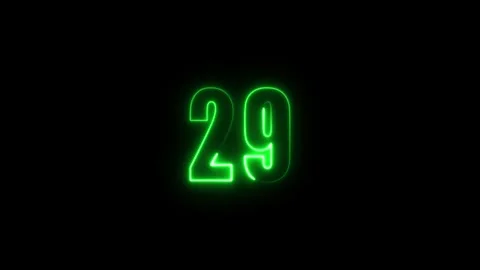 Abstract glowing neon text number countdown icon. Glowing sign on black bac.. Stock Footage 310967751