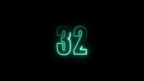 Abstract glowing neon text number countdown icon. Glowing sign on black bac.. Video stock 310967775