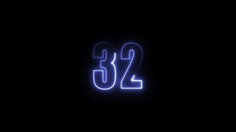 Abstract glowing neon text number countdown icon. Glowing sign on black bac.. Stock Footage 310967778