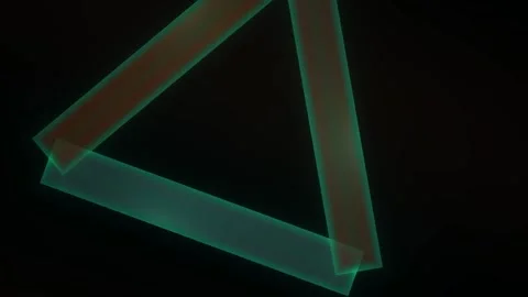 Abstract Glowing Neon Triangle Animation Loop on Dark Background. Stock Footage 341790980