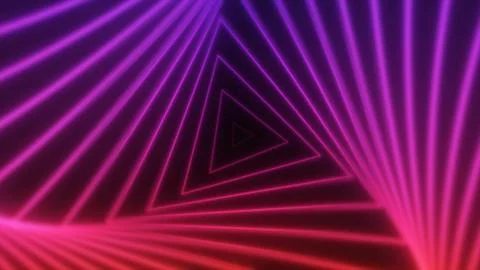 Abstract glowing neon triangles swirling blue and red lines energy futurist.. Stockillustratie
