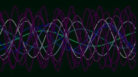 Abstract glowing neon wave lines digital background loop Stock Footage 342114821