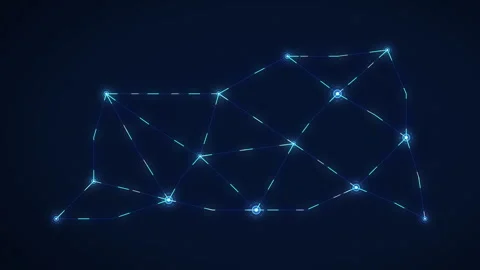 Abstract glowing network animation with blue lines and tech nodes 스톡 동영상 346539589