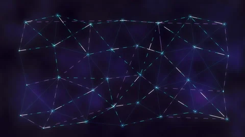 Abstract glowing network animation with technology data connection lines Stock Footage 346736081