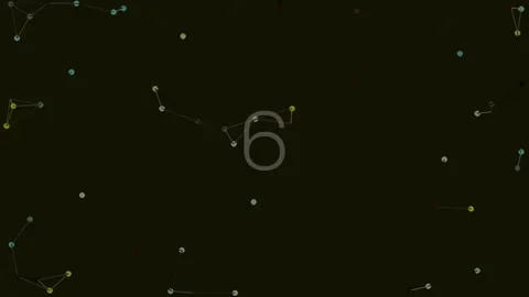 Abstract glowing network on black background - futuristic technology connecti Stock Footage 342115828
