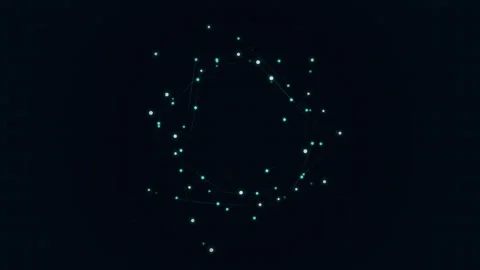 Abstract glowing network of connected data points on dark background Stock Footage 346006054