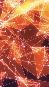 Abstract glowing network of connected dots and lines in digital mesh Stock Illustration