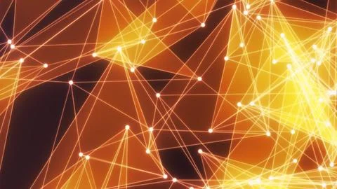 Abstract glowing network of connected dots and lines Illustrazione stock