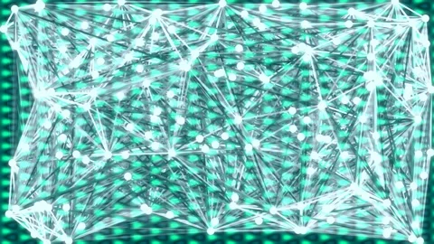 Abstract glowing network connecting nodes and data points on a dark backgroun Stock Footage 339496143