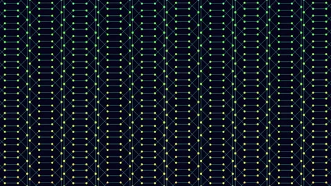 Abstract glowing network grid with connected nodes and lines, tech background Stock Footage 333170559