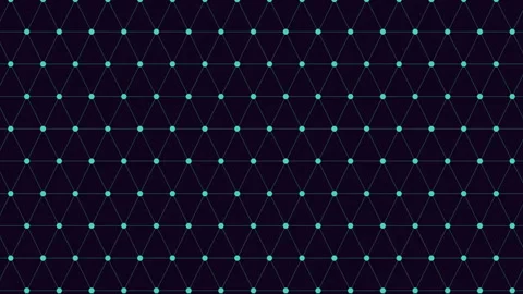 Abstract glowing network grid with connected nodes and triangle mesh background Stock Footage 333173044