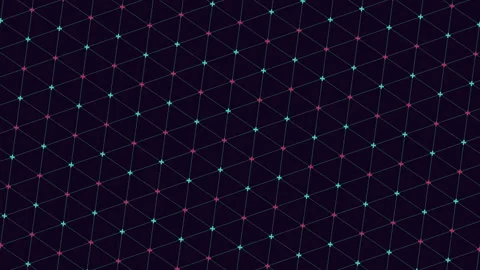 Abstract glowing network grid with neon nodes and lines, seamless tech Stock Footage 333173661
