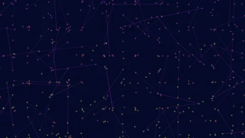Abstract glowing network lines and particles on dark background, seamless motion 動画素材 330054723