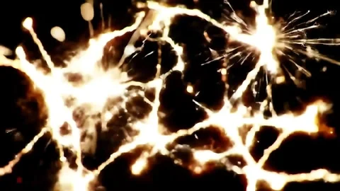 Abstract Glowing Network Moving on Black Background Stock Footage 313348654