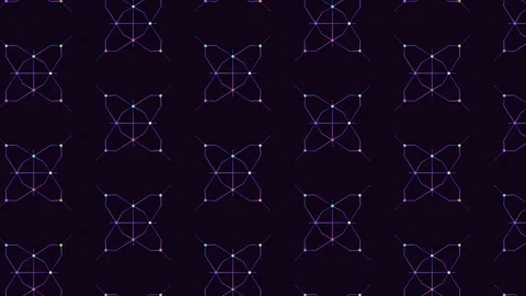 Abstract glowing network nodes and lines pattern background, seamless motion Stock Footage 330060198