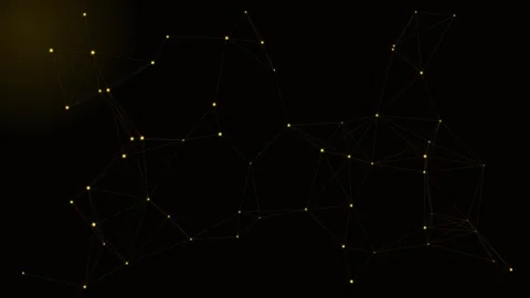 Abstract glowing network nodes animation 4K stock footage 動画素材 344752139