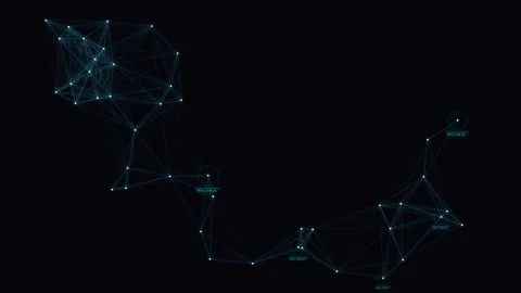 Abstract Glowing Network Nodes Animation Background 動画素材 344752270