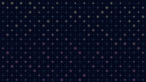 Abstract glowing network nodes on geometric grid background, futuristic tech Stock Footage 333188017