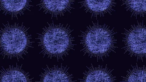 Abstract glowing network spheres pattern background for technology and data Stock Footage 332107393