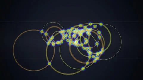 Abstract glowing network structure with interconnected nodes and pulsating .. Stock Footage 348073121