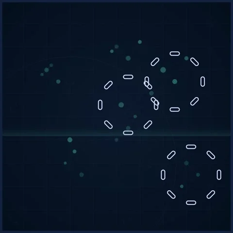 Abstract Glowing Network Technology Background with Connected Digital Nodes Stock Footage 344777739