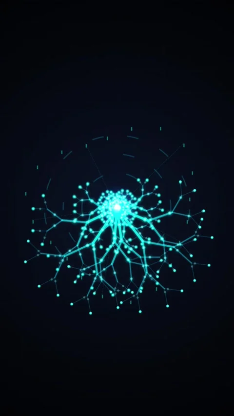 Abstract Glowing Neural Network Connection Animation 動画素材 346203428