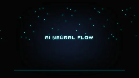 Abstract glowing neural network data flow on deep black background Stock Footage 337500734