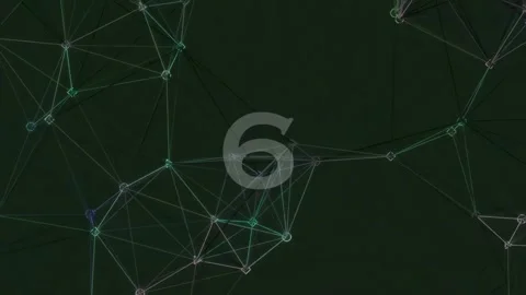 Abstract glowing number nine countdown on futuristic digital data network b.. Stock Footage 342204203
