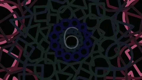 Abstract glowing number nine on dark geometric pattern background loop anim.. Stock Footage 342204216