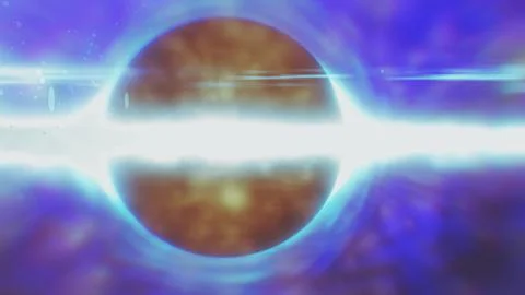 Abstract glowing object resembling a black hole surrounded by bright light .. 스톡 일러스트