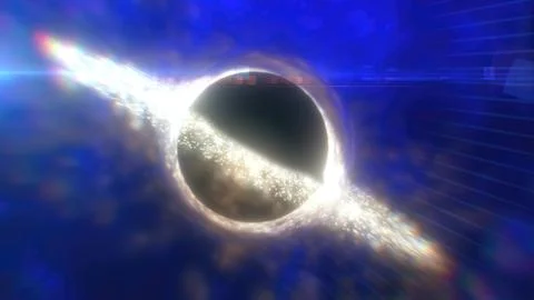 Abstract glowing object resembling a black hole surrounded by bright light in 스톡 일러스트
