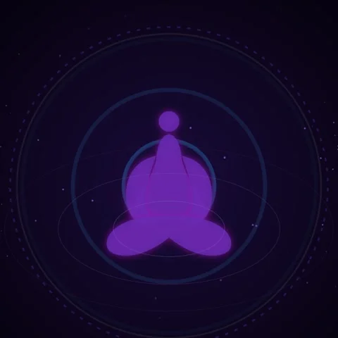 Abstract glowing Om symbol animation for spiritual universal vibration and .. Video stock 344776801