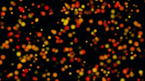 Abstract Glowing Orange and Yellow Bokeh Lights on Black Background Stock Footage 340986985
