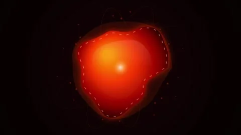 Abstract Glowing Orange Blob with Pulsating Energy Field Stock Footage 347560399