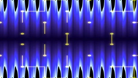 Abstract glowing orange equalizer background with digital data waves and gr.. Stock Footage 336264342