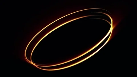 Abstract Glowing Orange Light Trails Forming Elliptical Shape Animation Stock Footage 332813324
