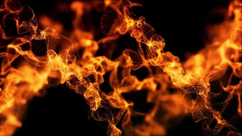 Abstract glowing orange particle flow dynamic background footage Stock Footage 327516936